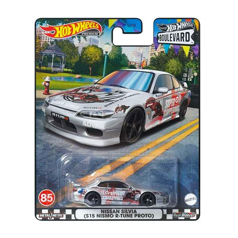Masinuta Metalica Hot Wheels Premium Nissan Silvia S Nismo R Tune Proto Argintiu EMAG Ro
