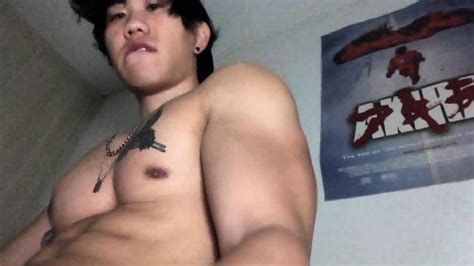 College Asian Jock Solo Flexing And Massaging Muscles X Eporner