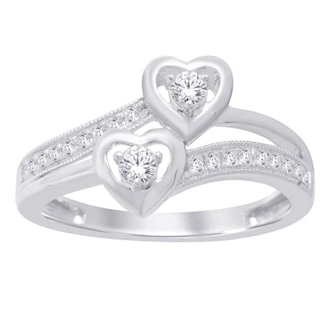 10k White Gold 1 4 Ct Tw Diamond Heart Ring Diamond Heart Ring Jewelry Buy Jewellery Online