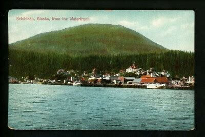 Alaska Ak Vintage Postcard Ketchikan Waterfront View Ship Docks 9008
