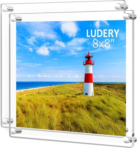 Amazon Ludery 8x8 Clear Acrylic Wall Mount Floating Frameless