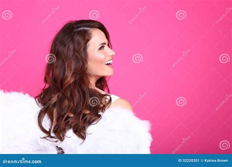 Brunette In Lingerie With A Beautiful Smile Stock Image Image Of Fashion Glamour 32220351