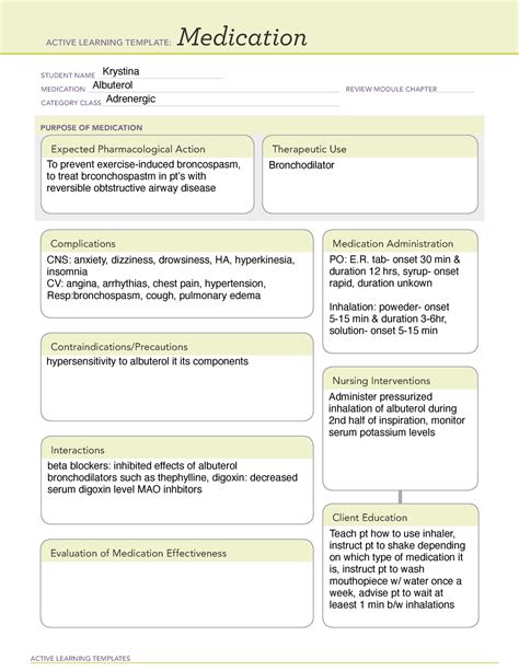 Albuterol Ati Template