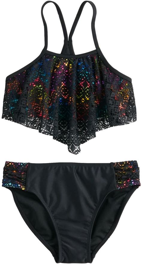 So Girls 7 16 Crochet Craze Bikini And Bottoms Swimsuit Set ShopStyle