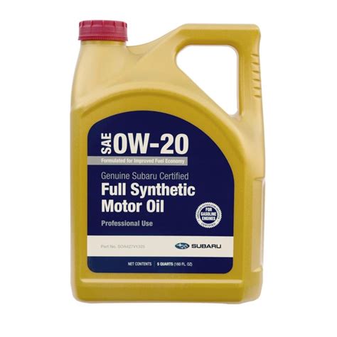 Subaru OEM Synthetic 0W-20 Motor Oil 5 Quart Bottle - Subimods.com