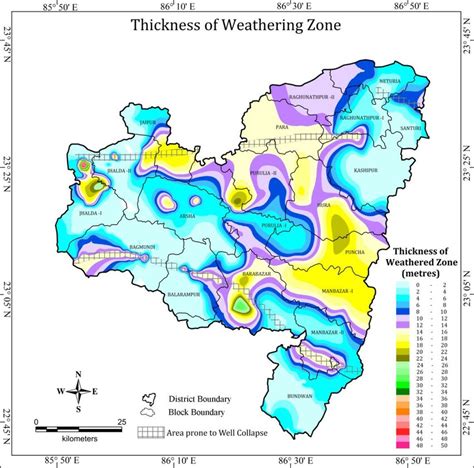 2 Map Showing Depth To Overburden And Area Prone To Bore Well Collapse