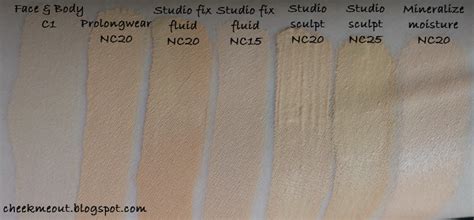 عيون: MAC NC15/20/25 foundations comparison swatches