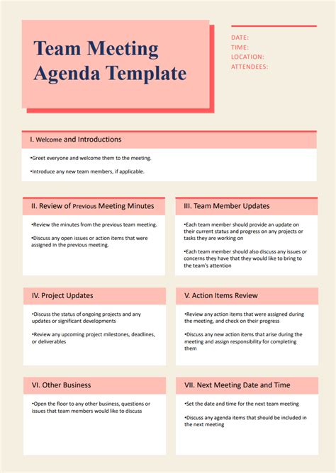 10 Free Meeting Agenda Templates Pdfandword Emeet