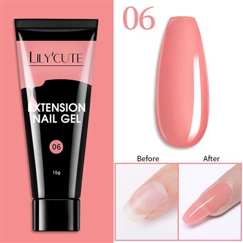 LILYCUTE Gel De Extensão Rápida Unhas Nude Pink Glitter Soak Off Semi Permanente Arte De