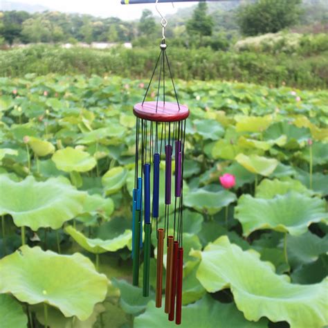 Ветряные колокольчики с 12 трубками, алюминиевая трубка + сосновая ...