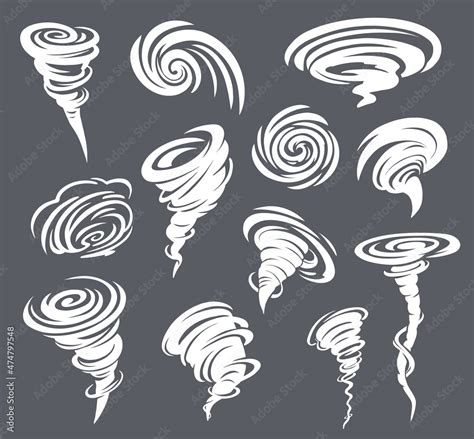 Cartoon Tornado Hurricane Or Twister Cyclone Storm Or Vortex