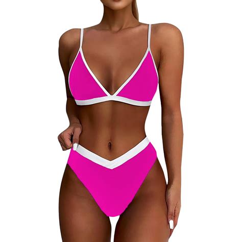 Divhosrg High Waisted Swimsuits For Women Tummy Control Bikini Sets For Women Womens Bathing