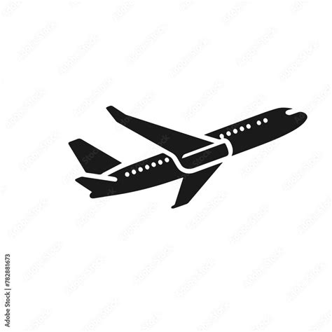 Airplane 🛬 Takeoff Logo Black Pictogram Set Vector Or Plane Take Off