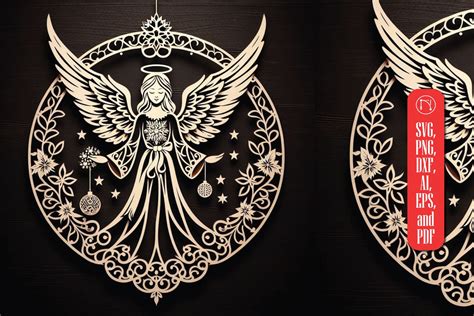 Christmas Angels Laser Cut Svg So Fontsy