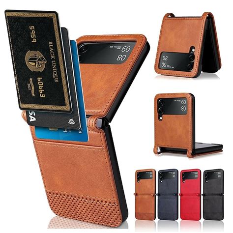 Leather Case For Samsung Galaxy Z Flip5 Flip 5 4 3 Flip4 Flip3 5G ...