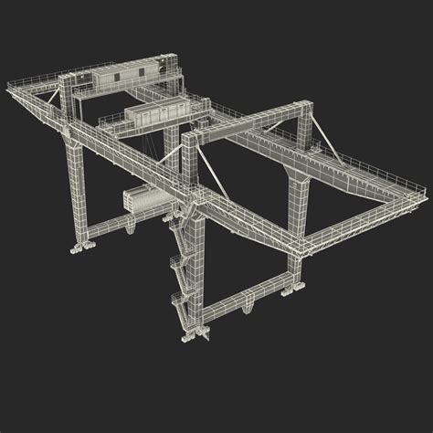 Grue de conteneur de portique montée sur rail orange et conteneur de 40