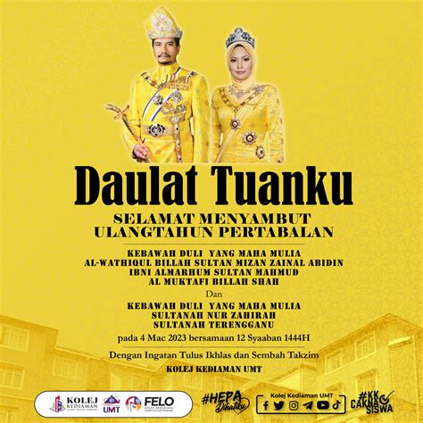 Selamat Menyambut Ulang Tahun Pertabalan Kebawah Duli Yang Maha Mulia