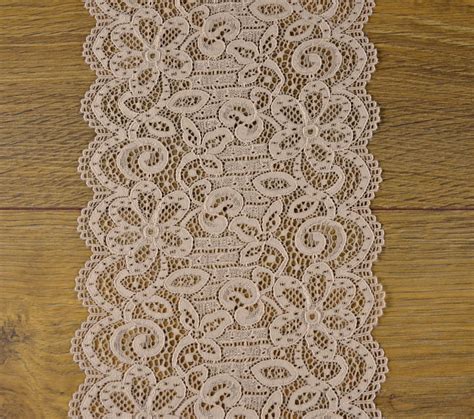 Beige Stretch Lace Trim Corded Wide Floral Elastic Lingerie Etsy