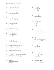 Nomenclature Of Organic Compounds Practice