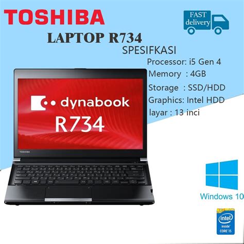 Jual Laptop Toshiba Dynabook R734 Core I5 Ram 4gb 128gb Ssd Second