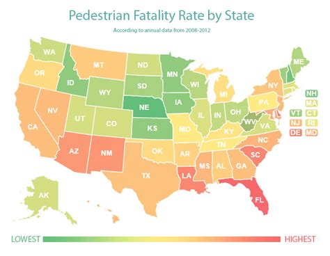 Report Which States Have Highest Pedestrian Fatality Rates Obrella