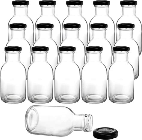 Kingrol Pack Oz Hot Sauce Bottles With Leak Proof Screw Caps Wide Mouth Glass Bottles With