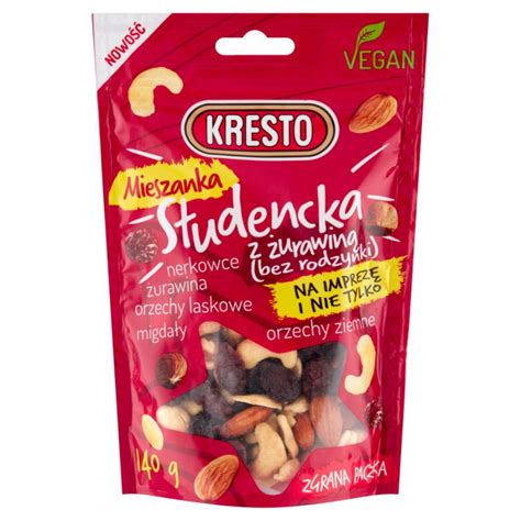 KRESTO VEGAN MIESZANKA STUDENCKA Z ŻURAWINĄ 140G