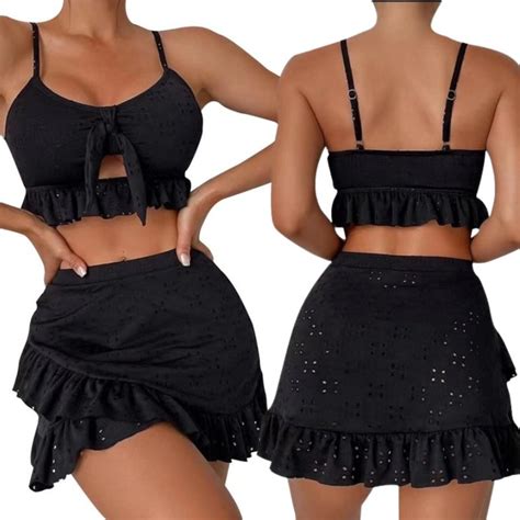 Strój Kąpielowy Dwuczęściowy Pareo Bikini Wysoki Stan Modelujący Damski Inna marka Moda