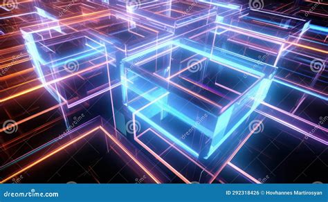 Neon Light Squares Stock Illustration Illustration Of Magic 292318426