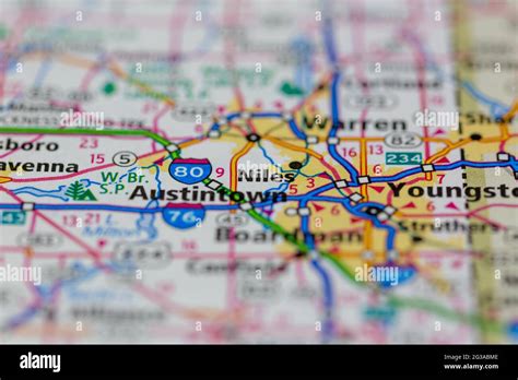 niles ohio map  res stock photography  images alamy