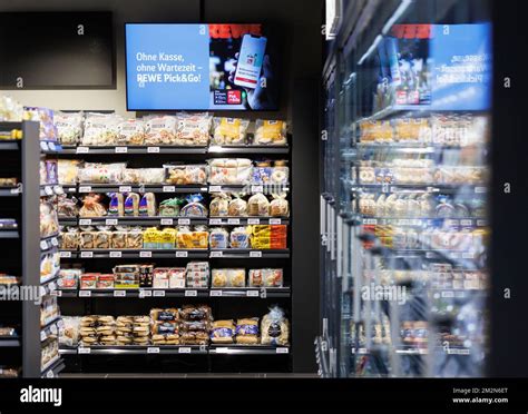 Munich Germany 14th Dec 2022 Shelves Of Groceries Stand In The