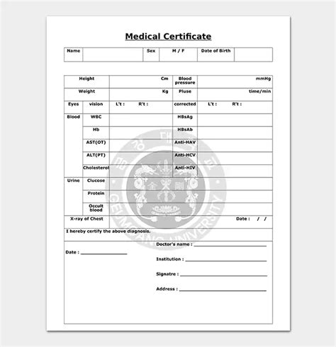 6 Free Medical Certificate Templates Word Excel Templates