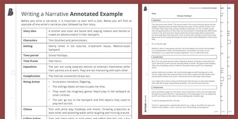 writing  narrative annotated