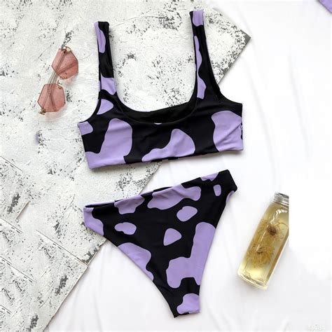 MAILLOT DE BAIN Femme maillot de bain maillots de bain Biquini femmes vache imprimé Bikini