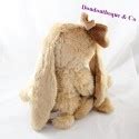 Peluche Lapin BUKOWSKI Beige Noeud Marron 40 Cm SOS Doudou