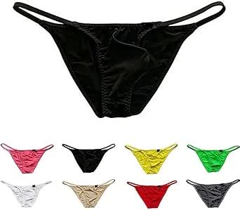 Faringoto Mens Pouch Bikini Underwear Thin Belt Briefs Solid Color Pants Thin Translucent