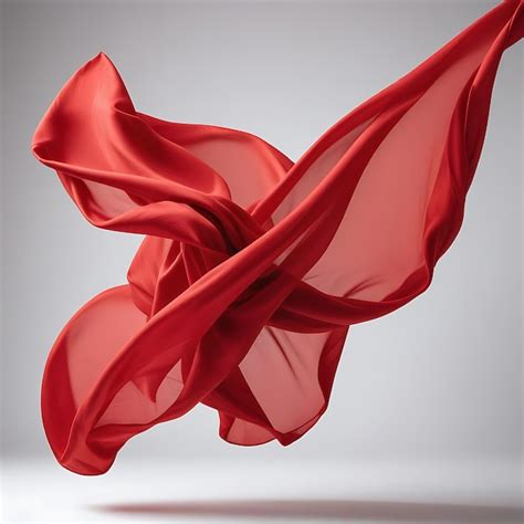 Flying Red Silk Fabric Premium AI Generated Image