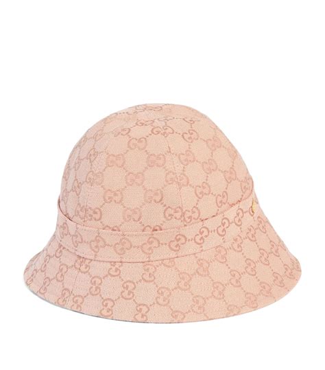 Gucci Pink Cotton Gg Canvas Bucket Hat Harrods Uk