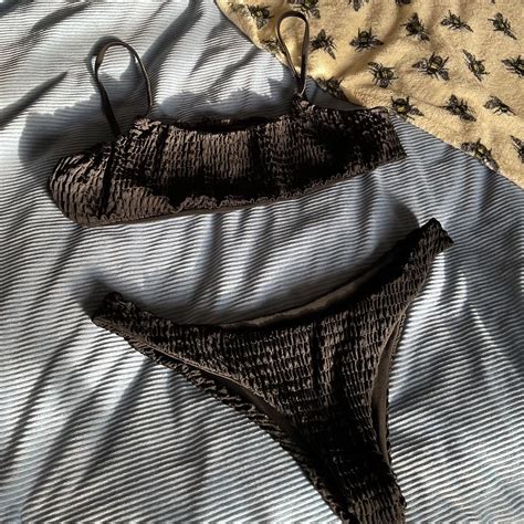 Black Smocked Bikini Boutique Find Depop