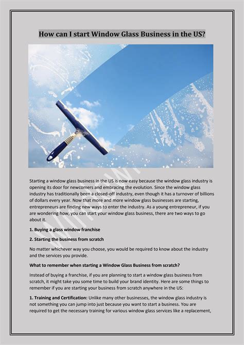 How can I start Window Glass Business in the US? by Window medics - Issuu