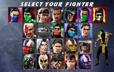 choose  character screen