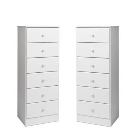 Home Square 6 Drawer Wood Lingerie Chest Set In White Set Of 2 1 Frys Food Stores
