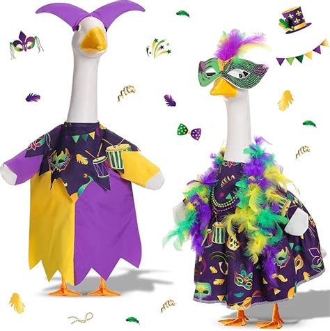 Amazon Reginary Set Mardi Gras Goose Outfit Feather Mask Mardi