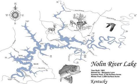 Nolin River Lake Ky Laser Cut Wood Map Wood Map Framed Maps