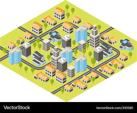 Isometric city Royalty Free Vector Image - VectorStock