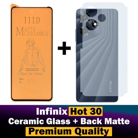 Infinix Hot Matte Glass Fiber Glass Protector Back Protector Carbon Fiber Matte Soft Skin