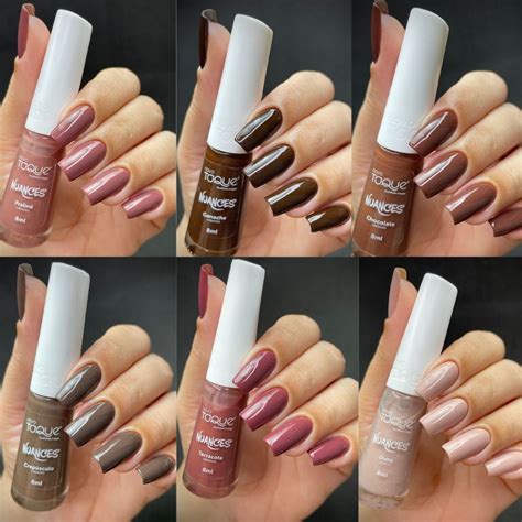 Novo Toque KIT 6 Esmaltes Coleção NUANCES Tons Nude Marrom Terrosos Lançamento Shopee