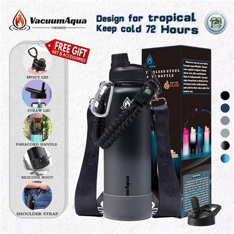 Vacuum Aqua Insulated Tumbler Hot And Cold With Accessories Stainless Steel Water Bottle Flask