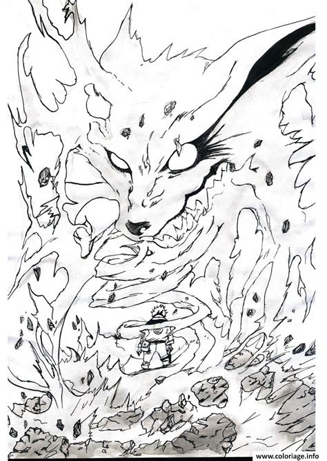 Coloriage Manga Naruto Kyubi 16