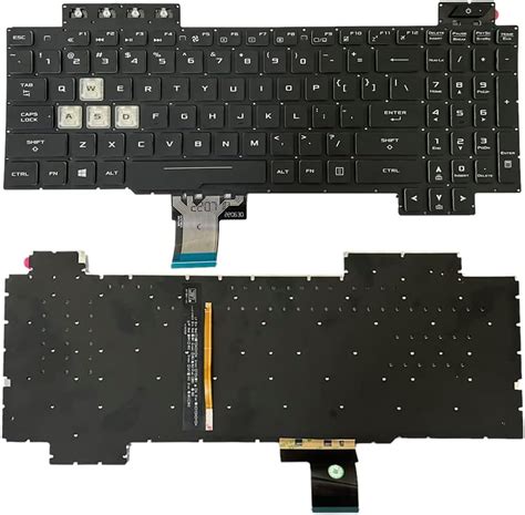 GinTai Teclado de Estados Unidos con retroiluminación para ASUS TUF